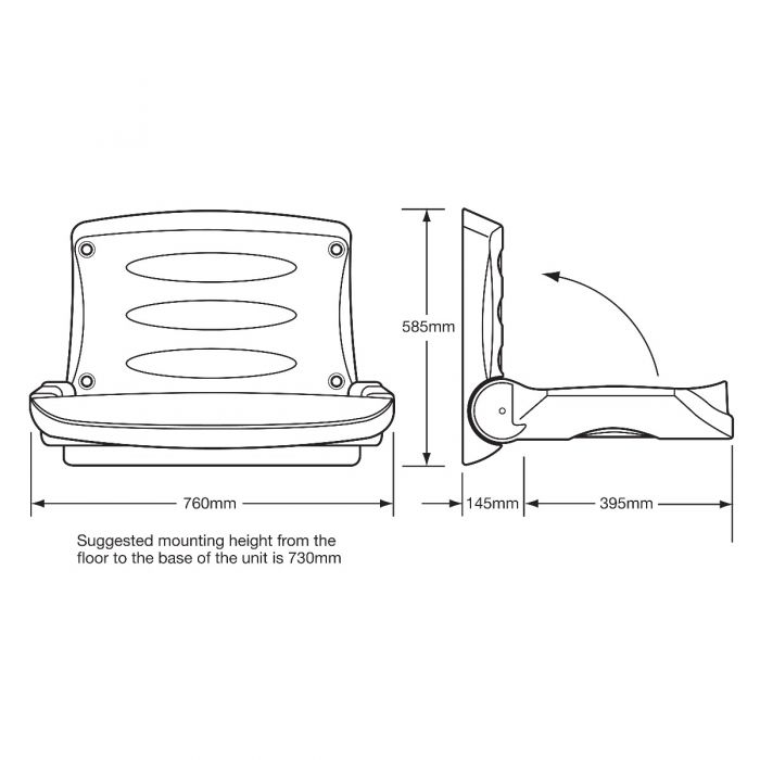 Horizontal Wall Mounted Baby Changing Unit White Fleck Measurements 