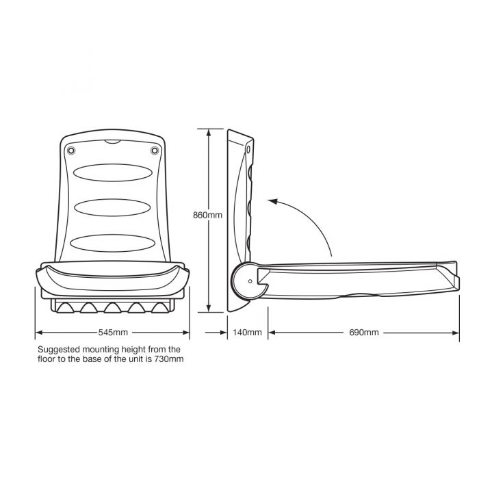 Vertical Wall Mounted Baby Changing Unit Oatmeal Drawing
