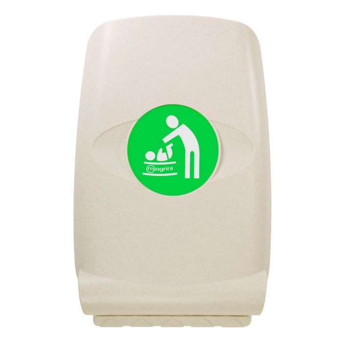 Vertical Wall Mounted Baby Changing Unit Oatmeal Closed