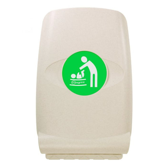 Vertical Wall Mounted Baby Changing Unit Oatmeal Closed