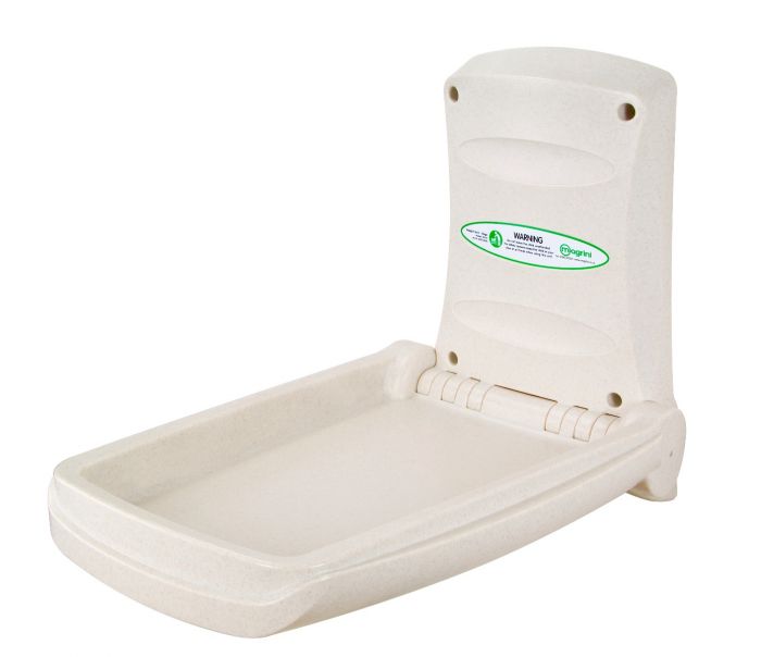 Vertical Wall Mounted Baby Changing Unit Oatmeal Open