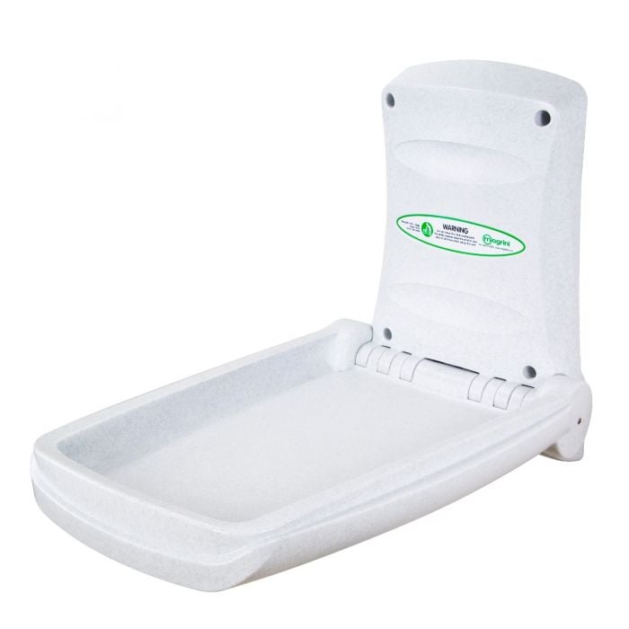 Vertical Wall Mounted Baby Changing Unit White Fleck Open Wall Mounted