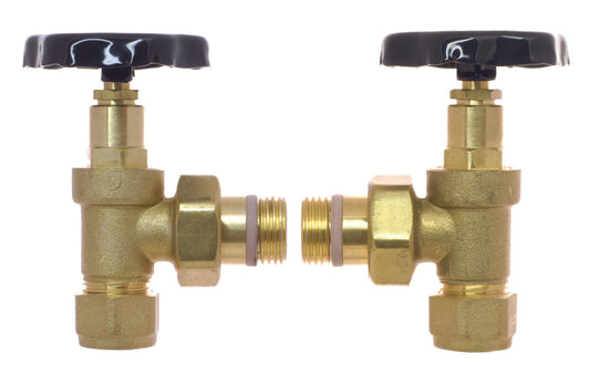 Black/Brass Manual Radiator Valves
