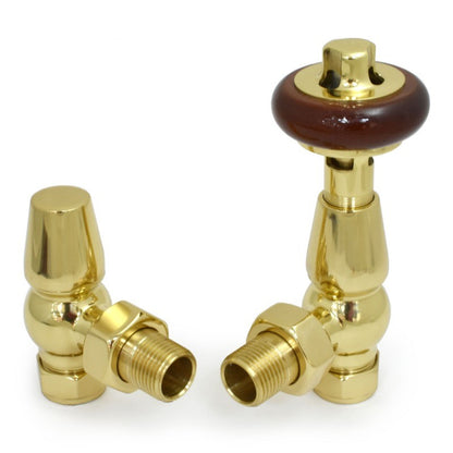 Enzo Angled Manual Radiator Valve Polished Brass