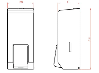 Synergise Liquid Soap Dispenser 900ml Brushed Satin Drawings