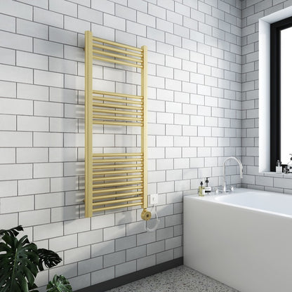 Electric Detroit Chrome Towel Radiator
Brushed Brass
1200mm Height 