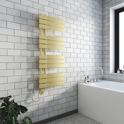 Paris Electric Designer Towel Radiator Brushed Brass