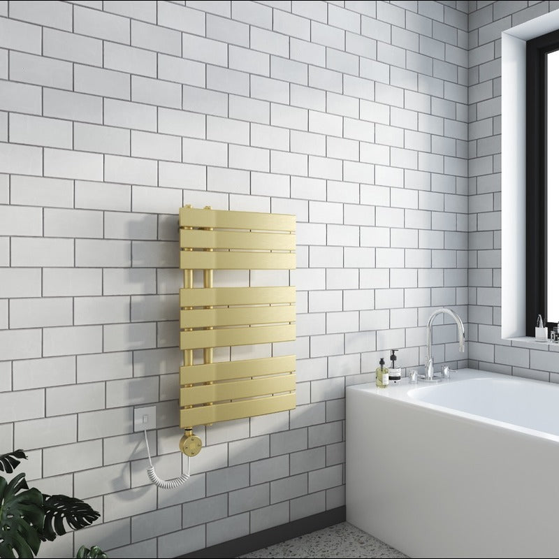 Paris Electric Designer Towel Radiator Brushed Brass