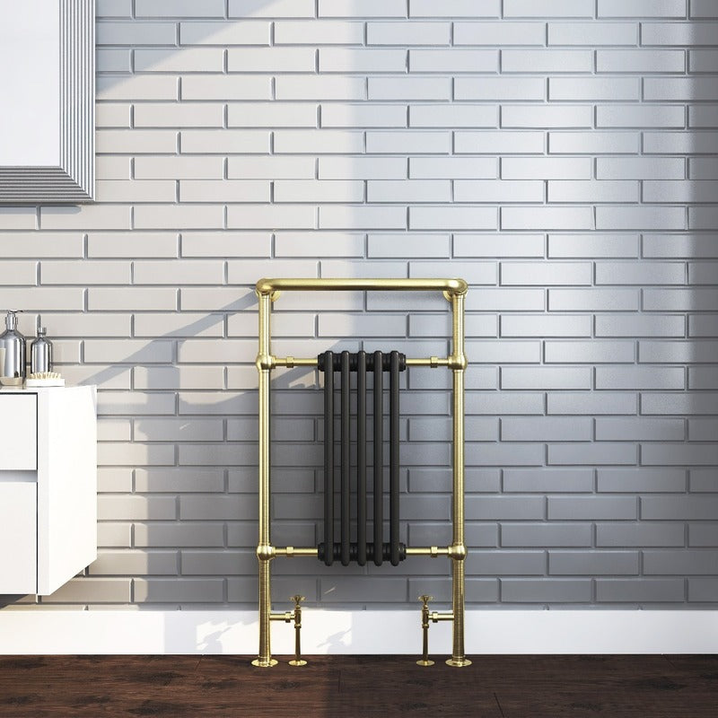 Oxford Designer Towel Radiator Brushed Brass Frame