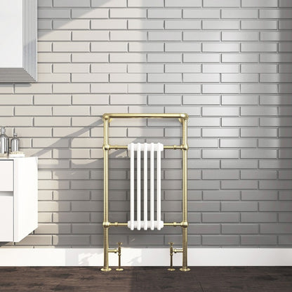 Oxford Designer Towel Radiator Brushed Brass Frame