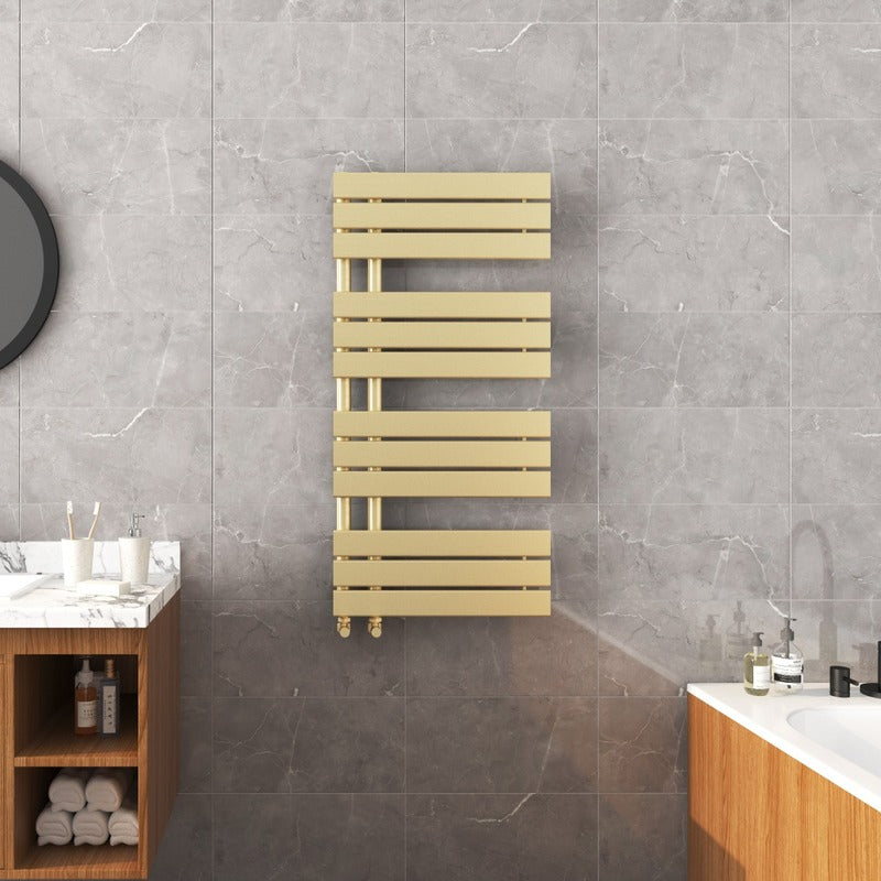 Paris Designer Towel Radiator Brushed Brass