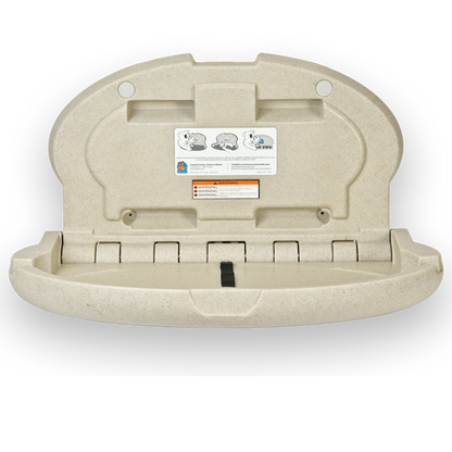 Oval Baby Changing Table, Sandstone open