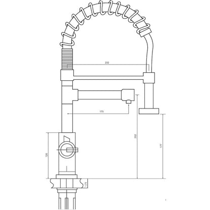 Space Flow 3-in-1 Directional Spray Instant Boiling Water Lever Tap in Chrome
Technical Drawing 