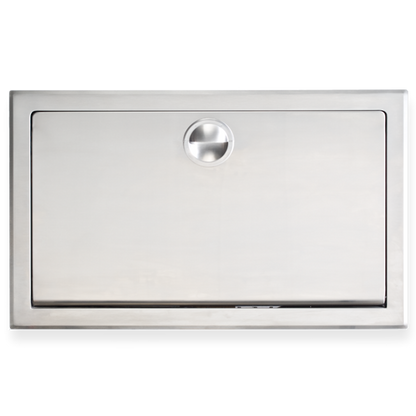 Horizontal Recessed Stainless Steel Clad Baby Change Table closed