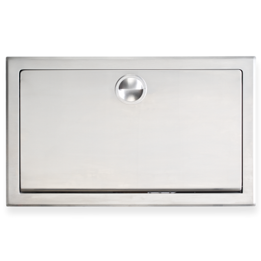 Horizontal Recessed Stainless Steel Clad Baby Change Table closed
