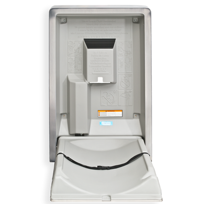 Vertical Surface Mounted Stainless Steel Baby Change Table open