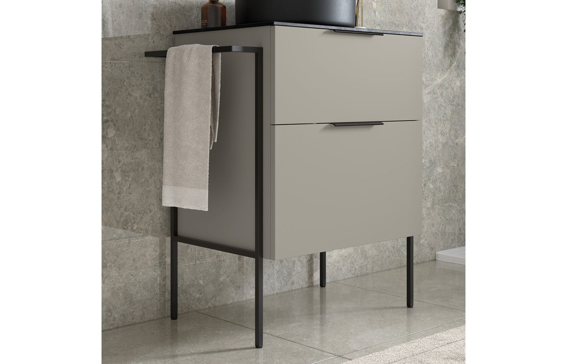 Stella 1180mm Floor Standing 4 Door Basin Unit (No Top) - Matt Latte