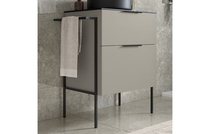 Stella 1180mm Floor Standing 4 Door Basin Unit (No Top) - Matt Latte
