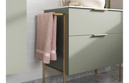 Stella 790mm Wall Hung 2 Drawer Basin Unit (No Top) - Matt Olive Green
