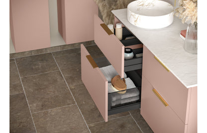 Stella 790mm Wall Hung 2 Drawer Basin Unit (No Top) - Matt White