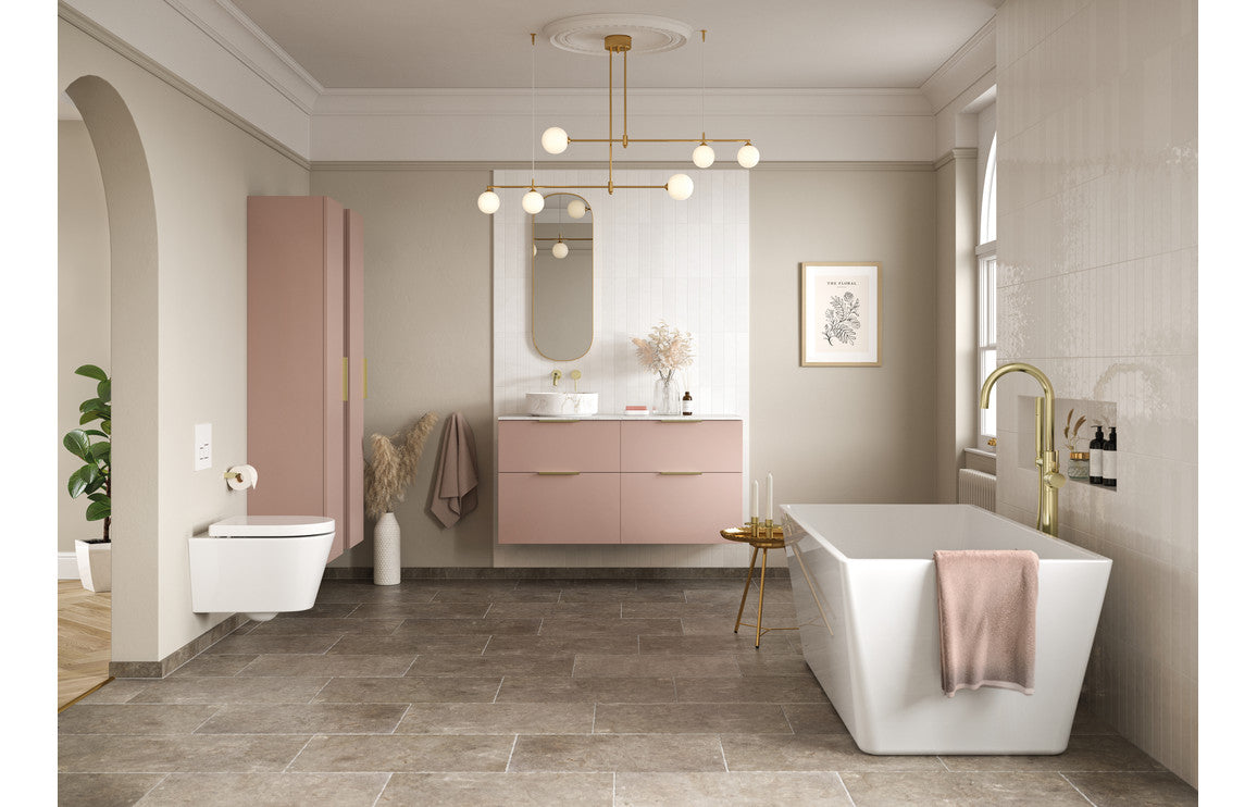 Stella 590mm Floor Standing 2 Door Basin Unit (No Top) - Matt Antique Rose