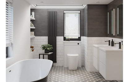 Palas 1200mm Wall Hung Basin Unit Run (No Top) - Matt White