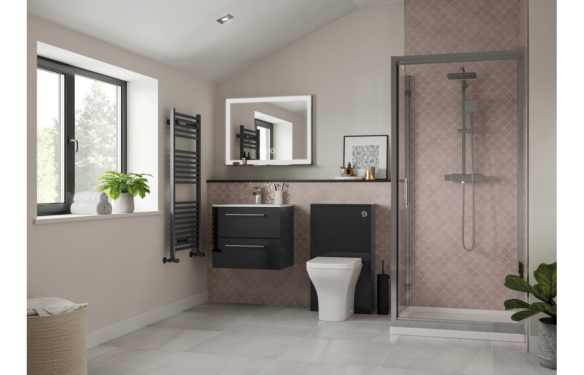 Vesper 1180mm Floor Standing 2 Door Basin Unit Run (No Top) - Anthracite Gloss