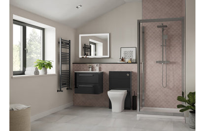 Vesper 1180mm Wall Hung 2 Drawer Basin Unit Run (No Top) - Anthracite Gloss