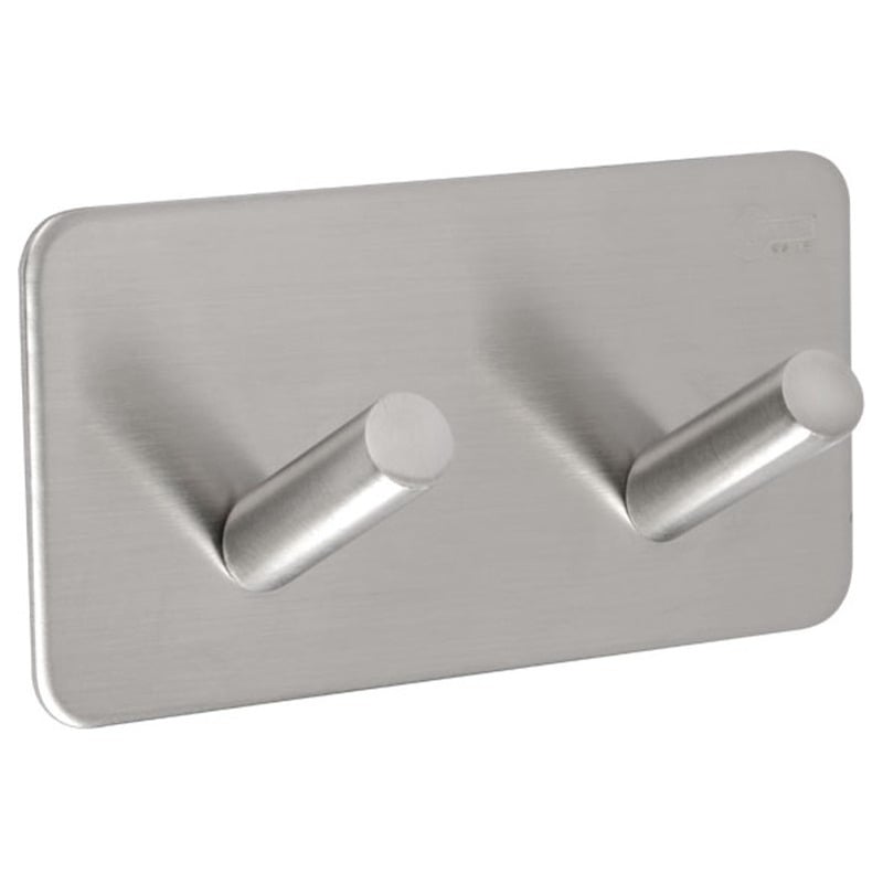 Double Coat Hook On 3M Adhesive Plate
Satin Chrome