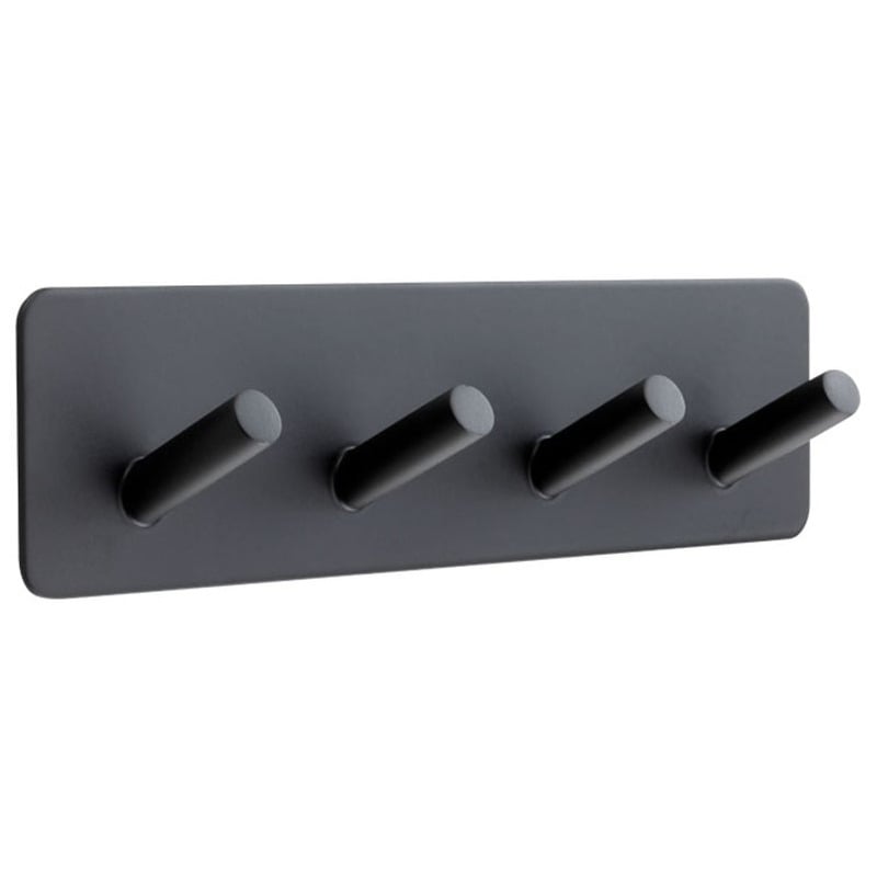 4 COAT HOOKS ON ADHESIVE PLATE
Matt Black 
