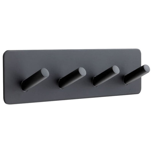 4 COAT HOOKS ON ADHESIVE PLATE
Matt Black 