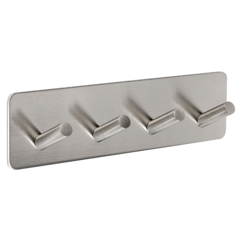 4 COAT HOOKS ON ADHESIVE PLATE
Satin