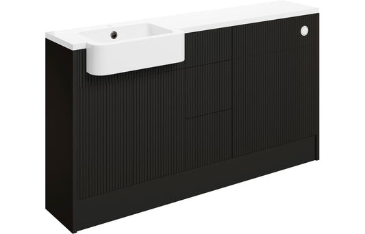 Tarak 1542mm Basin  WC & 3 Drawer Unit Pack (RH) - Matt Graphite Grey