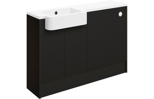 Tarak 1242mm Basin & WC Unit Pack (RH) - Matt Graphite Grey
