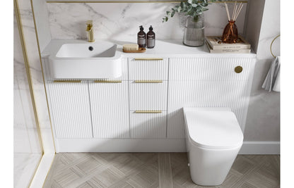 Tarak 1542mm Basin  WC & 3 Drawer Unit Pack (RH) - Matt White
