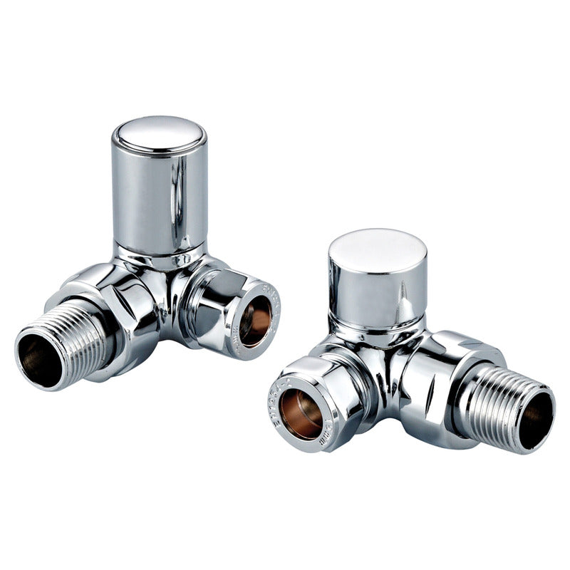 Scudo Towel Rail Valves Corner (Pair) Chrome
