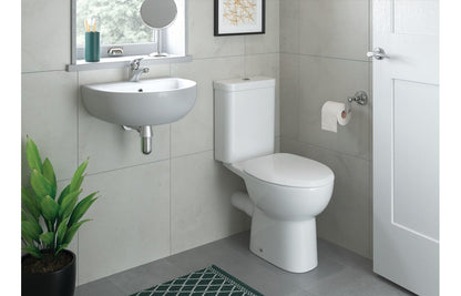 Thalassa 450x400mm 1TH Cloakroom Basin & Brushed Brass Bottle Trap