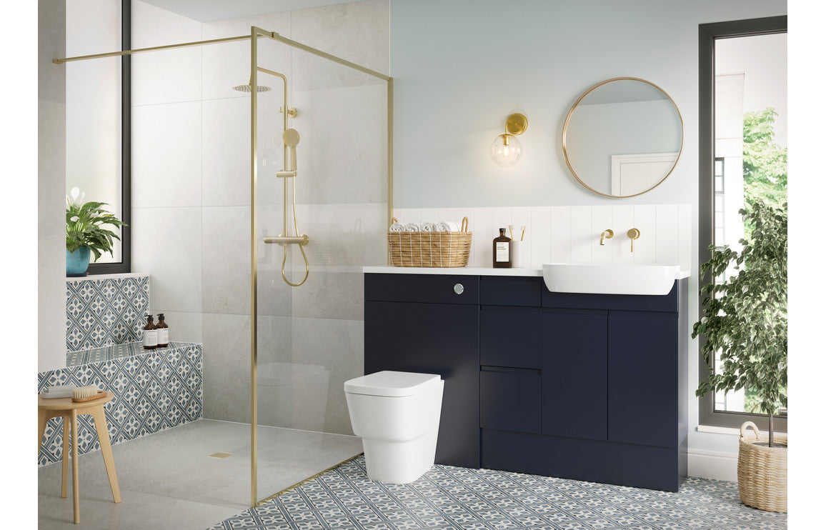 Venus 1542mm Basin  WC & 1 Door Unit Pack (LH) - Matt Indigo Blue