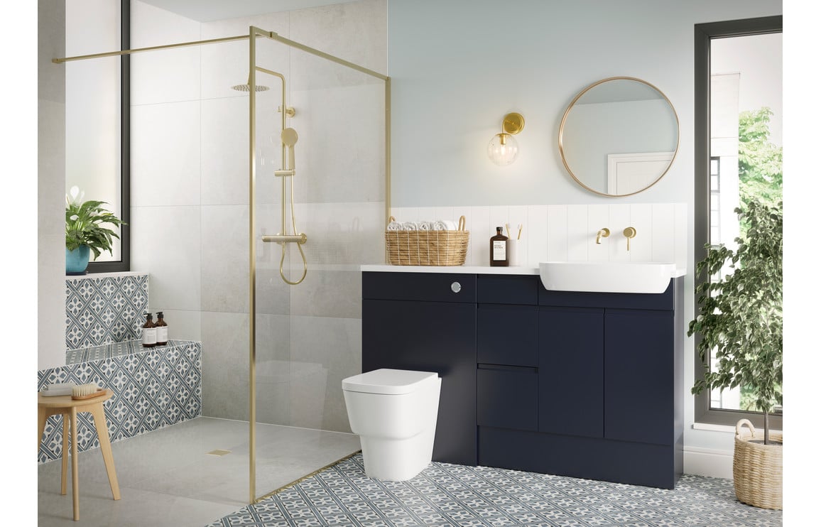 Venus 500mm Slim Basin Unit - Matt Indigo Blue