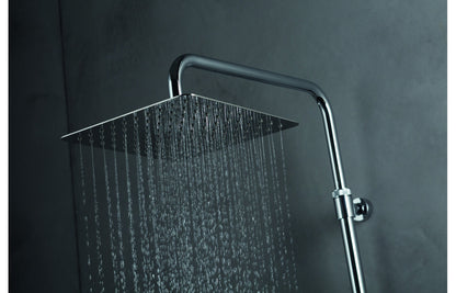 Vema Thermostatic Shower Column w/Fixed Head  Riser  Shelf & Foot Wash - White  & Chrome