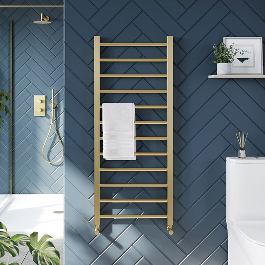 Vibe Designer Towel Radiator Brushed Brass
