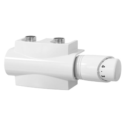 Modah Twin "H" Type Angled TRV Radiator Valve
White