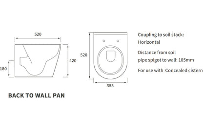 Cresida Back To Wall WC & Soft Close Seat