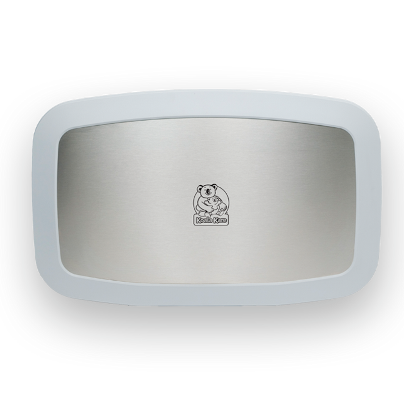 Horizontal Baby Change Unit, White Granite with Stainless Steel Veneer closed