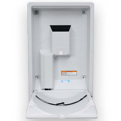 Vertical Baby Changing Table, White Granite open