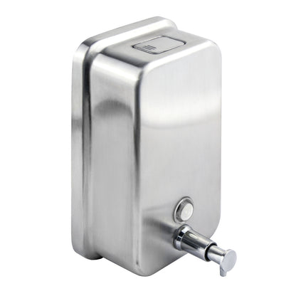 Platinum Vertical Keyless Soap Dispenser Brushed Satin Side View